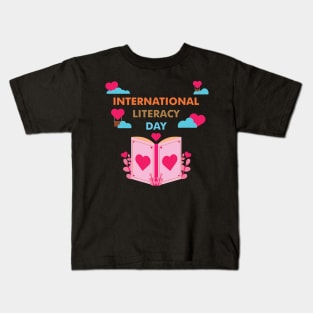 Celebrate International Literacy Day Book Lover Kids T-Shirt